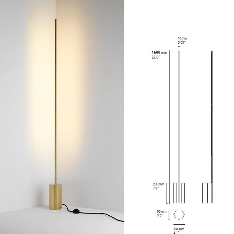 2022 Luxury Home Hotel Decorative Reading Light 9W Golden Standing Floor Lamp for Living Room