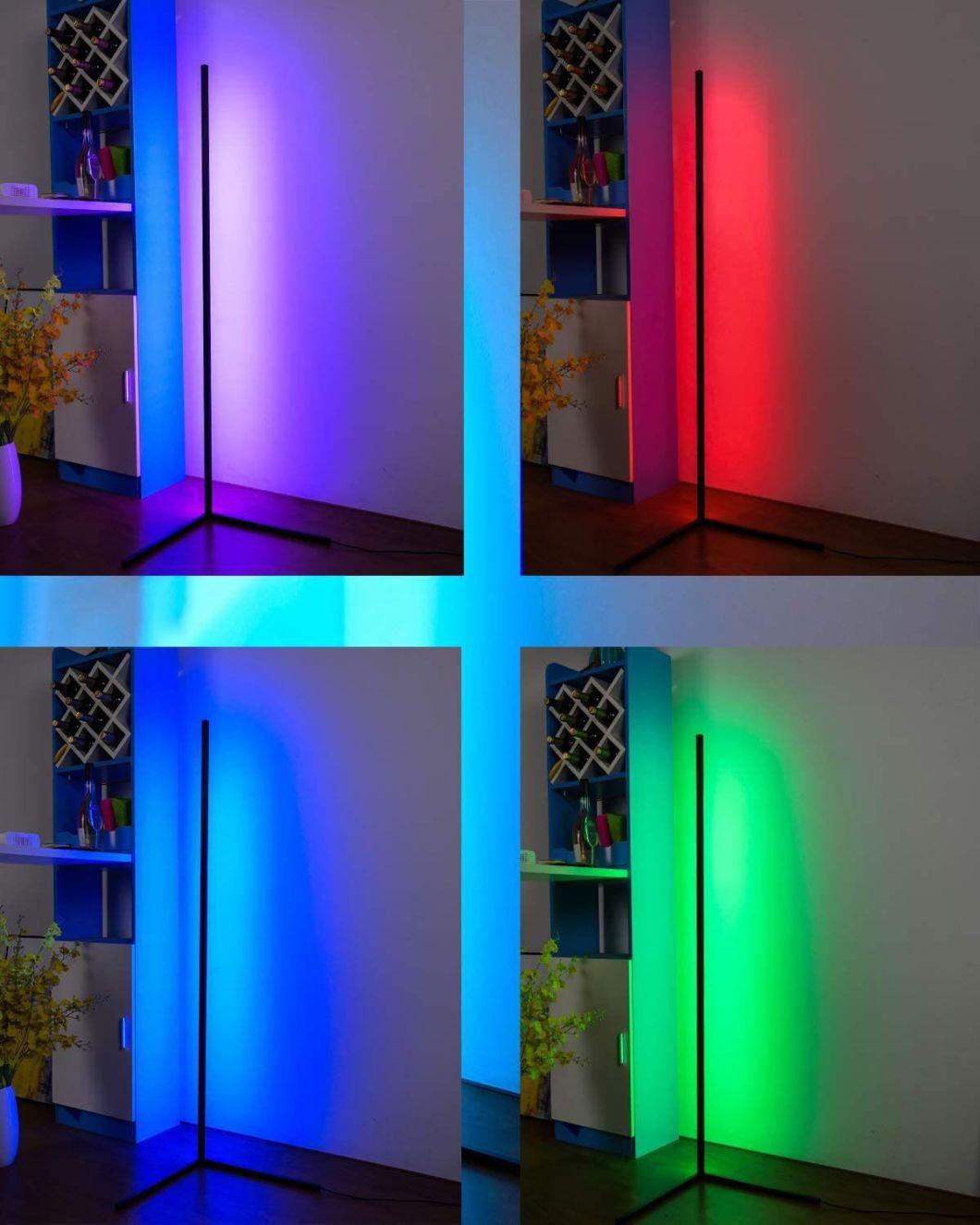 Tube Light New Design Black RGB Remote Control LED Corner Floor Lamp