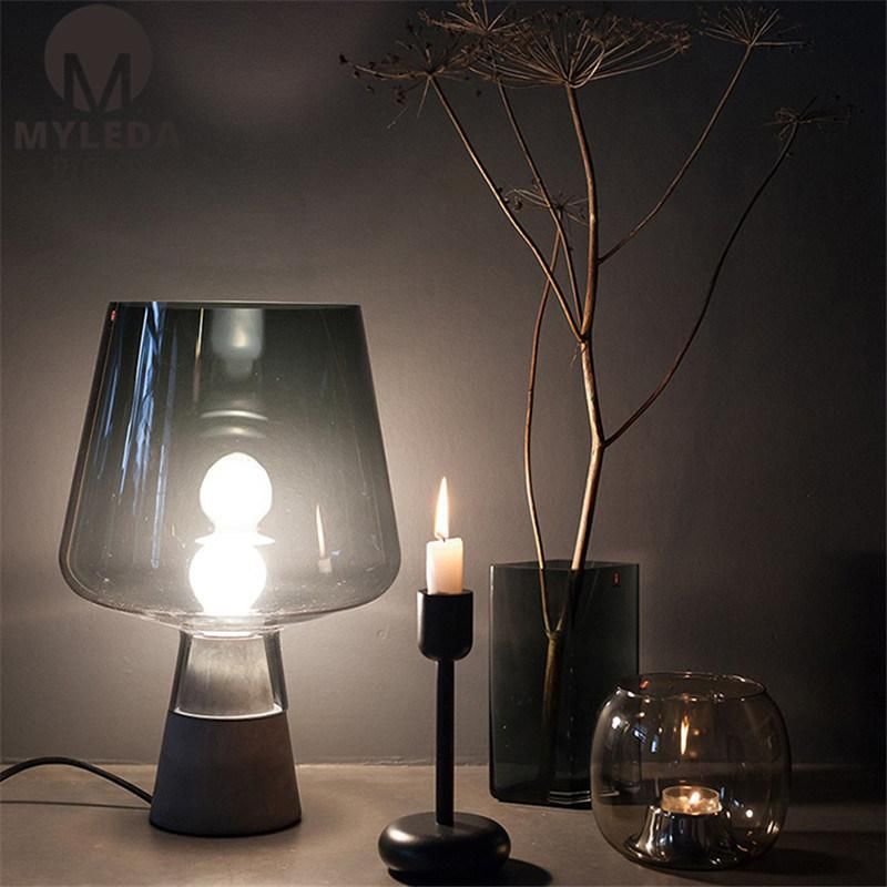 Mini Concise Style Metal Light Desk Clear Glass Table Lamp