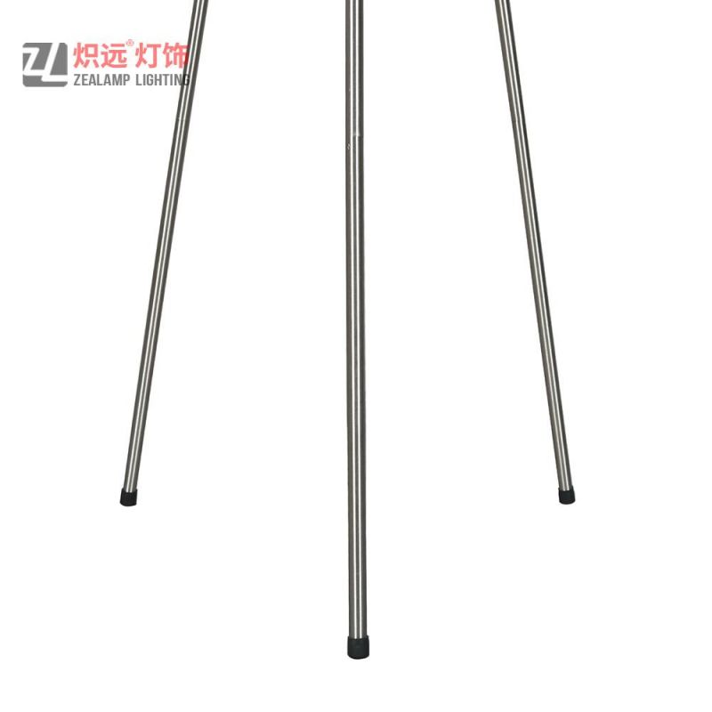 Modern Tripod Nickel Color Floor Lamp for Living Room