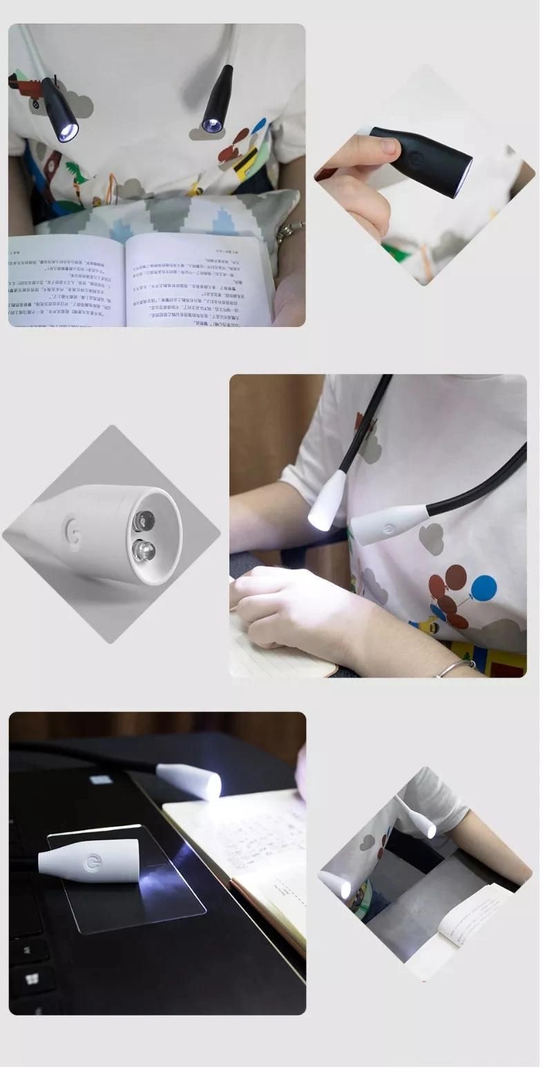 U-Shaped Dimmable USB Rechargeable Flexible Adjustable Hanging Hug Neck LED Night Book Reading Light