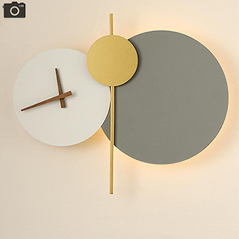 Clock Lamp Living Room Background Wall Decorative Light Art Personality Creative Wall Lamp