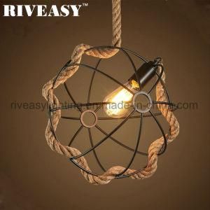 Home Indoor Lighting Hemp Rope Creative Hanging Pendant Lamp