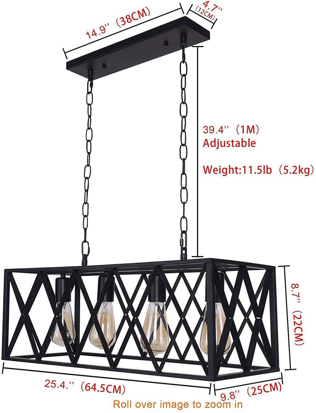 Vintage Chandeliers Iron Retro Kitchen Lamp E27 Edison Bulbs Stairs Store Industrial Chandelier (WH-VP-73)