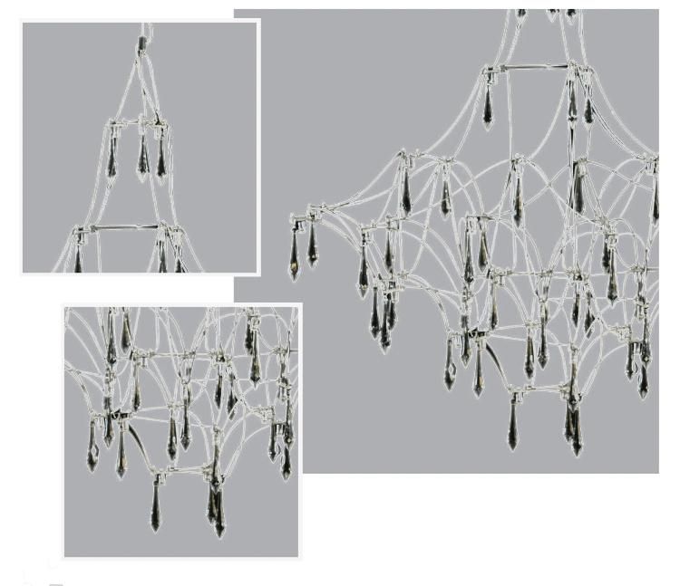 Creative Personality Tree Shape Crystal Iron Chandelier for Restaurant Decoration