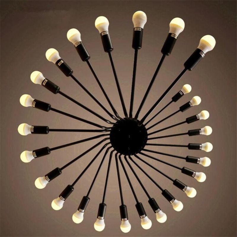 Black Staircase Pendant Lamp Multiple Retro Lustre LED Loft Pendant Lamp Home E27 Spider Lamp (WH-VP-98)