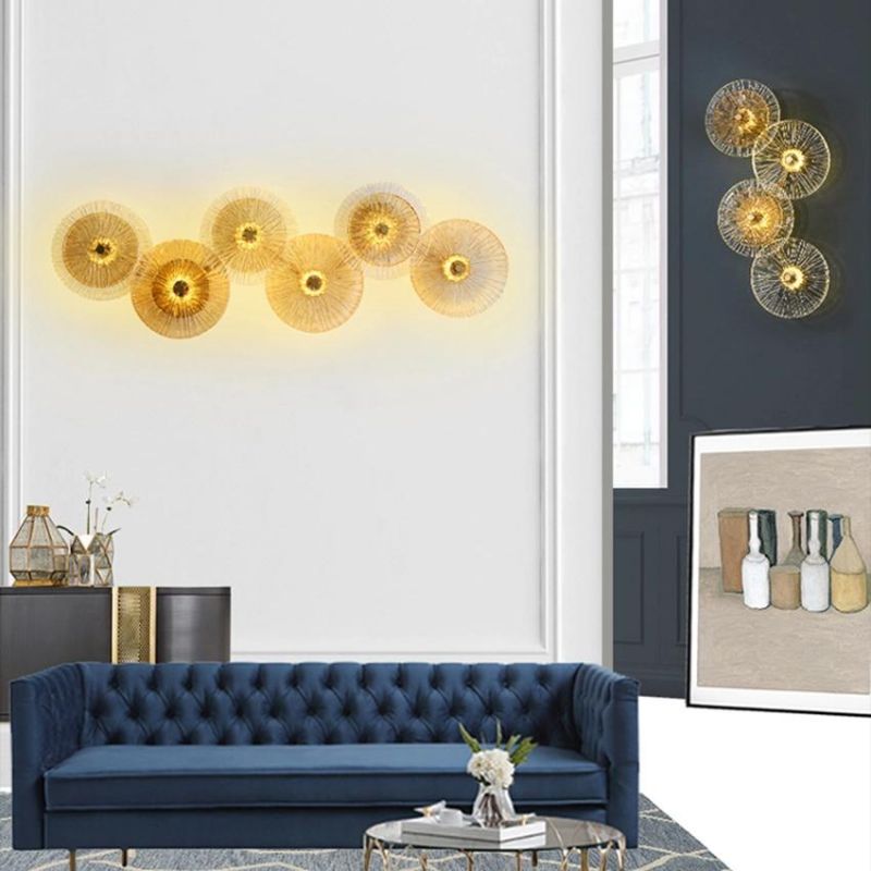 Modern Glass LED Wall Lamp Simple Lotus Leaf Shape Creative Lounge Light (WH-OR-38)