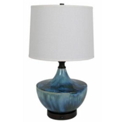 Antique Metal Base and Ceramic Lamp Body Table Lamp.