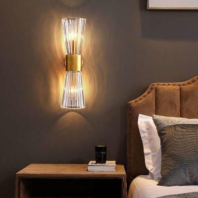 Indoor Contemporary Decoration Designer Lights Fixtures Hotel Bedroom Staircase Lamp LED Gold Modern Crystal Wall Light