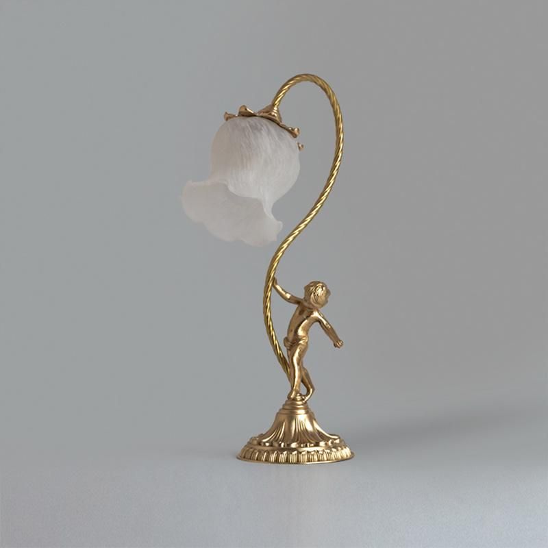 Metal Flower Design Retro Table Lamp Desk Lamp Reading Light Hotel
