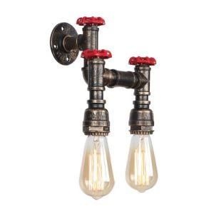 Two Heads Light Vintage Waterpipe Wall Lamp