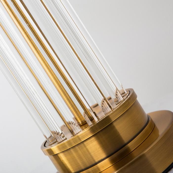 Post Modern Bedroom Bedside Glass Desk Table Lamp with Fabric Shade