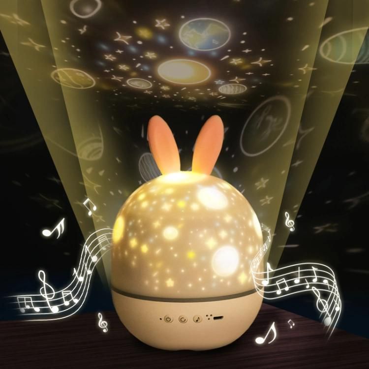 Cute Gift USB Rechargeable Music Sky Star Rotate Remote Control LED Projector Night Light Table Lamp