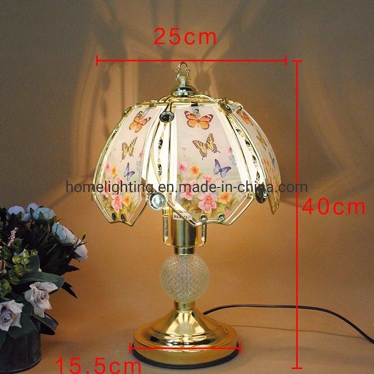Jlt-40188 Bedside Floral Butterfly Touch Dimming Table Desk Lamp