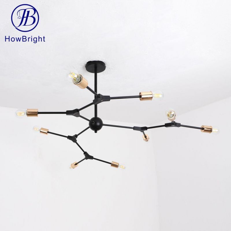 Good Quality E27 Chandelier Light Fixture, Semi Flush Mount Ceiling Light Adjustable Arm Pendant Lighting Lamp for Kitchen Dining Room Bedroom Restaurant