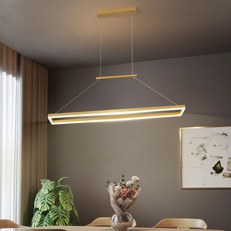 LED Minimalist Chandelier Lamp Modern Simple Strip Lighting Dining Room Pendant Light