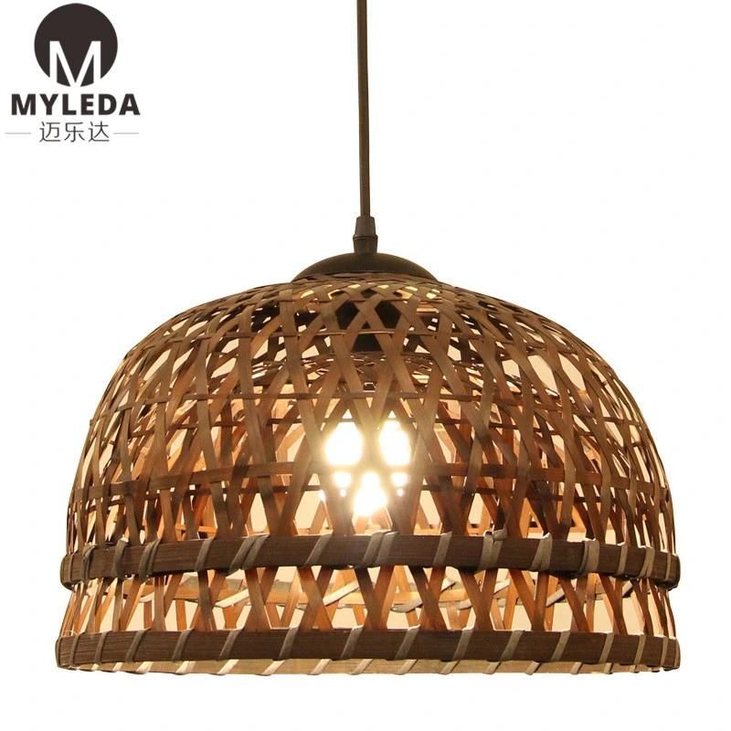 Home Decorative Bamboo Chandelier Wood Ceiling Light Hanging Pendent Lamp