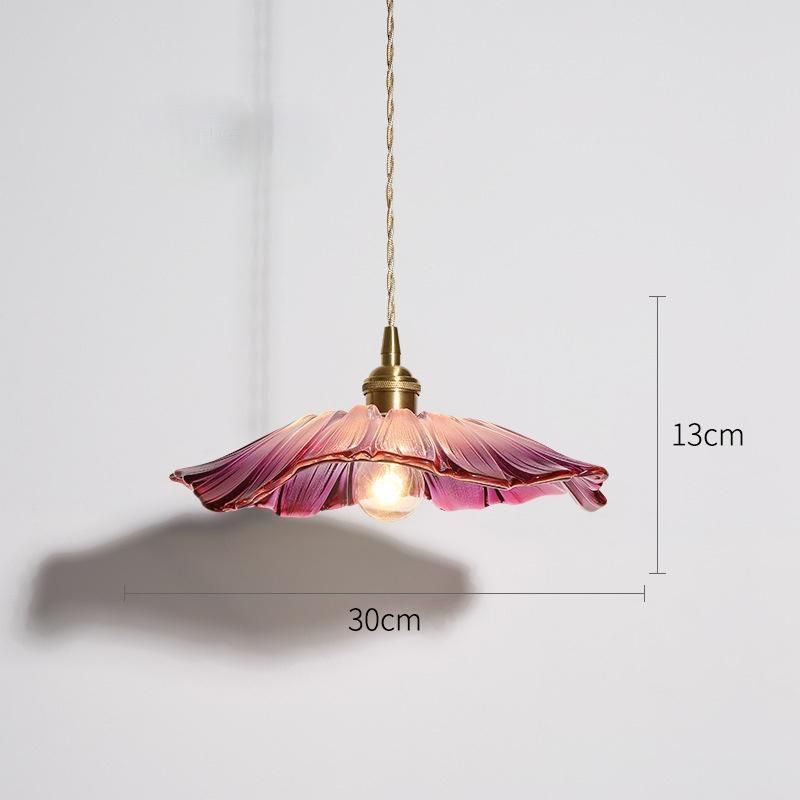 Vintage LED Pendant Lights Lotus Glass Hanging Lamps Home Lotus Lamp (WH-GP-106)