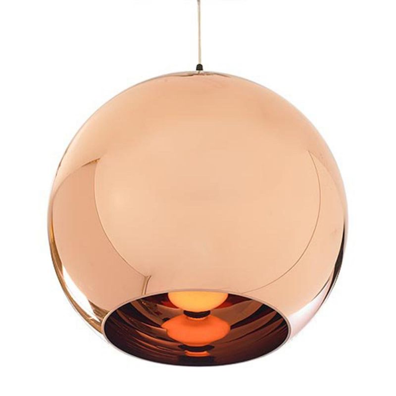 LED Chandelier Modern Glass Ball Pendant Lamp Luster Copper Sliver Shade Mirror Hanging Lamp Home Decor Light Fixtures