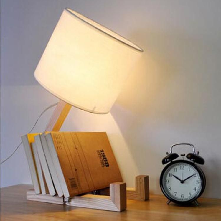 Simple Adjustable Modern Solid Wood Creative American Vertical Table Lamp