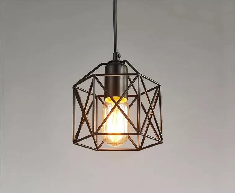 Loft Vintage Industrial Retro Pendant Lamp Edison Light E27 Holder Iron Restaurant Bar Counter Attic Bookstore Cage Lamp