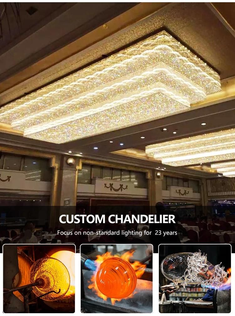 Decoration Staircase Wedding Villa Custom Luxury White Gold Ceiling Chandelier Lamp