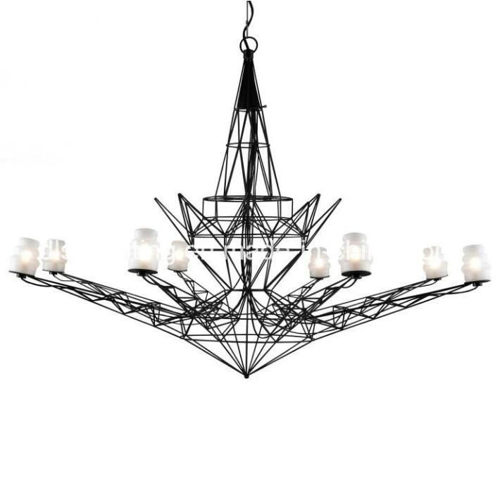 Neoclassical Originality Design Geometry Art Hanging G9 Eiffel Tower Chandelier