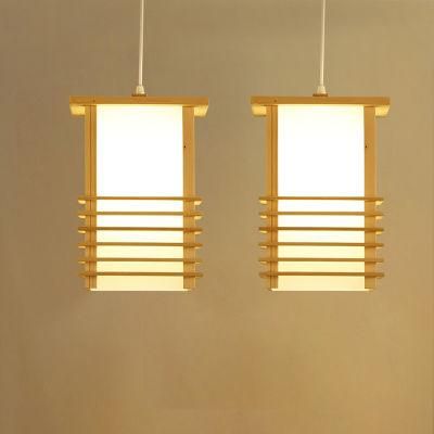 Traditional Wooden Lantern Design Chandelier Dining Asian Style Pendant Lamp