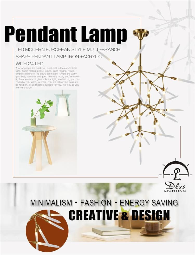 LED Bamboo Pendant Chandelier Lamp for Room