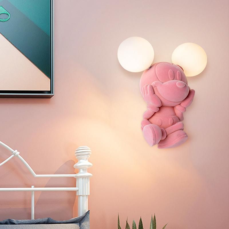 Cute Monkey Bear Mouse Children Room Wall Light with G4 Bulb Resin Doll Wall Light (WH-OR-141)