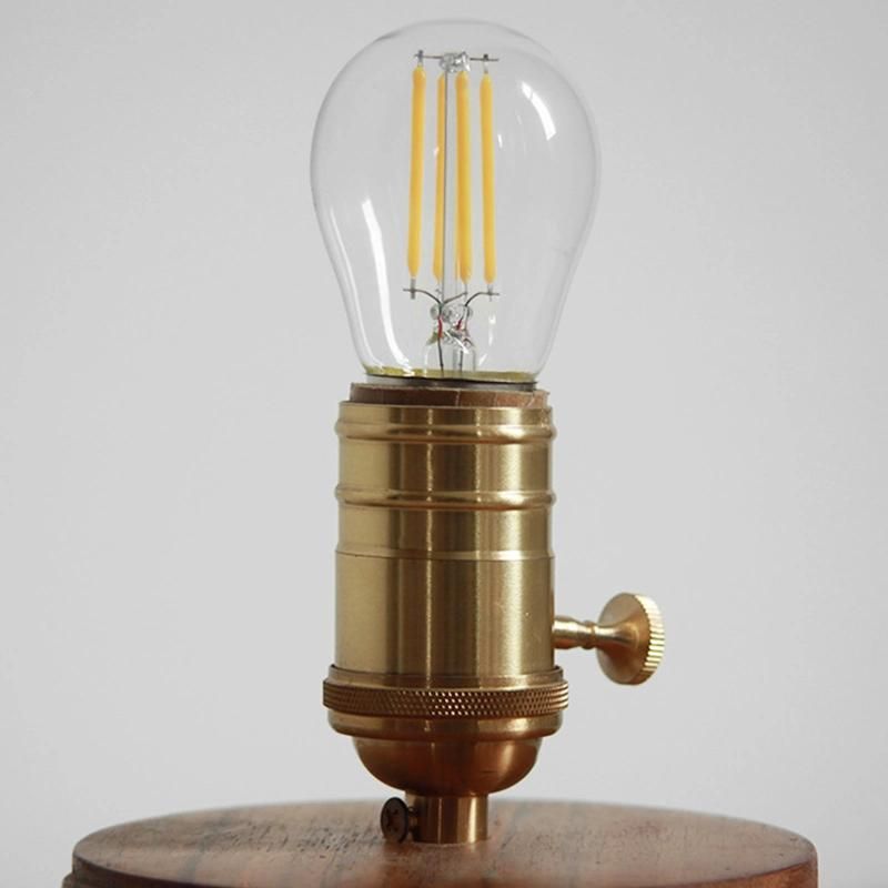 Walnut Solid Wood Desk Light Beauty Vintage Bedroom Bedside Table Lamp