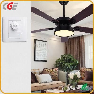 Fan Modern Loft Retro Wooden and Iron Ceiling Fan with Light for Coffee, Bar and Living Room AC Fan Cooling Fan