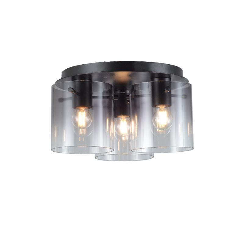 Modern Three Lite E27 Smoke Glass Ceiling Light