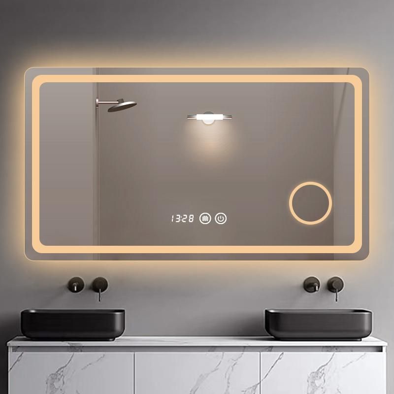 Wholesale Touch Control Indoor Aluminium Square LED Makeup Mirror Wall Lamp Lighting for Bathroom