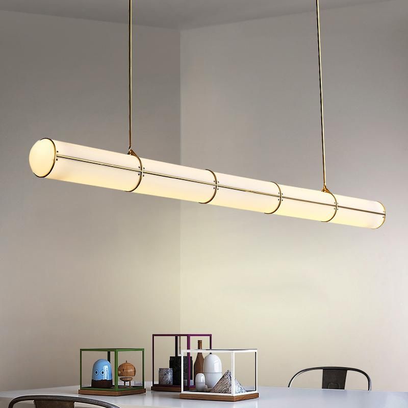 Cocise Style Simple Linear Shape Pendant Lamp Restaurant Bar Lamp Chandelier