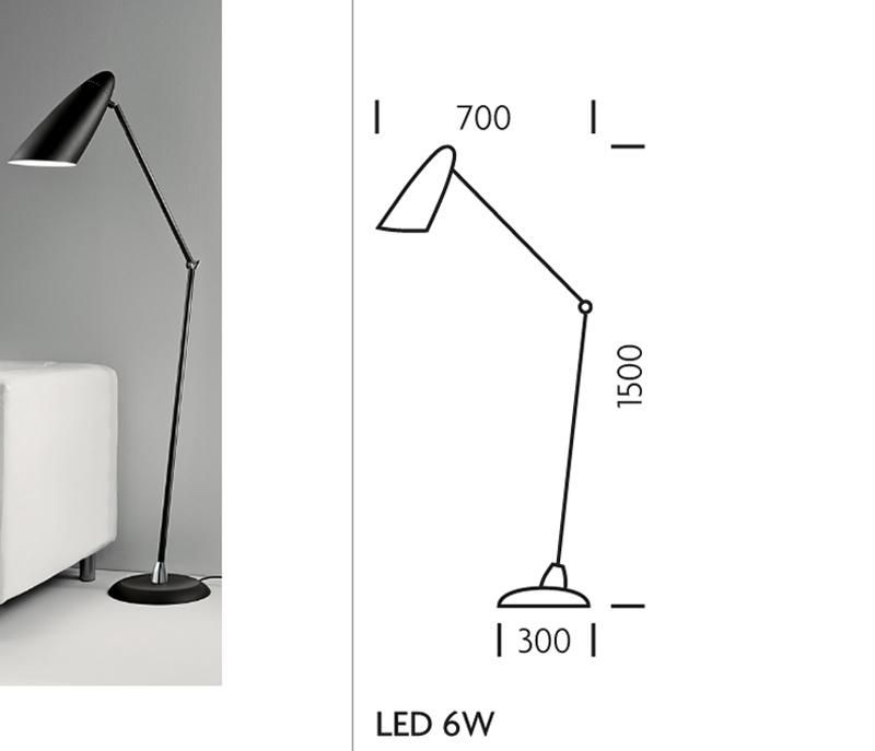 Guestroom Comtemporary Simply Metal Shade Adjustable Floor Lamp