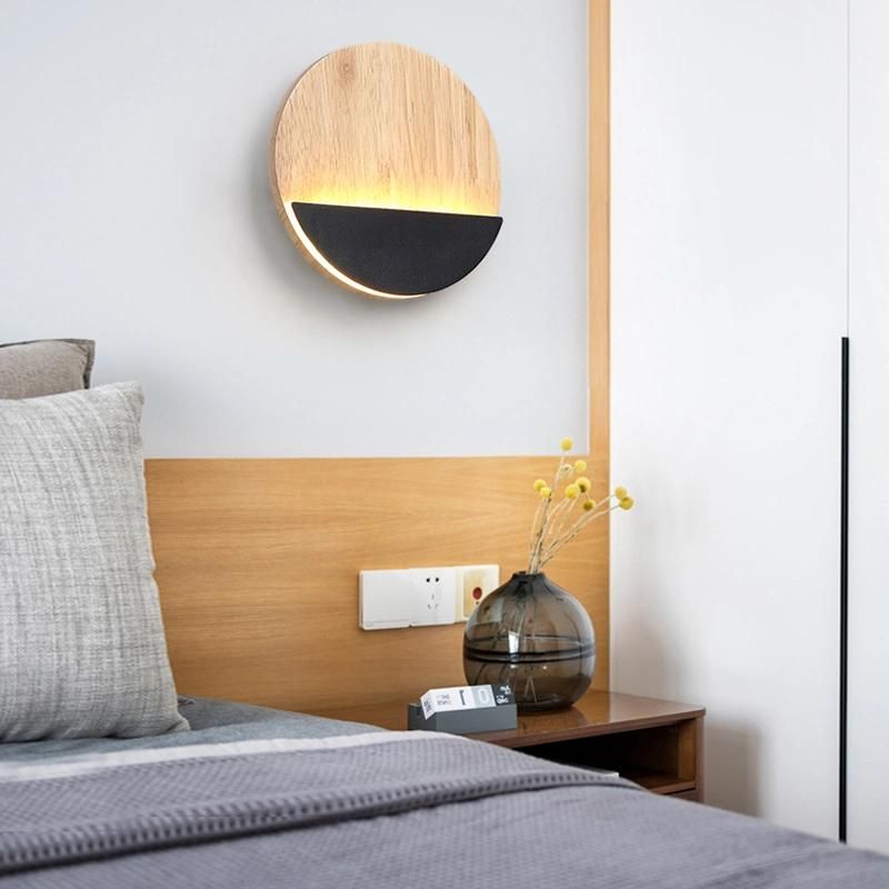 Wood Wall Lamp Personalized Bedroom Modern Simple Creative LED Corridor Bedside Light
