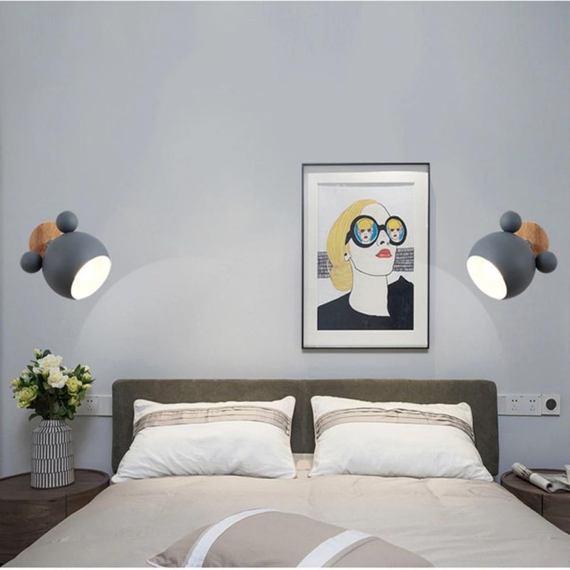 Modern Bedroom Stairs LED Light Mickey Mouse E27 Bulb Wall Lamp (WH-OR-13)