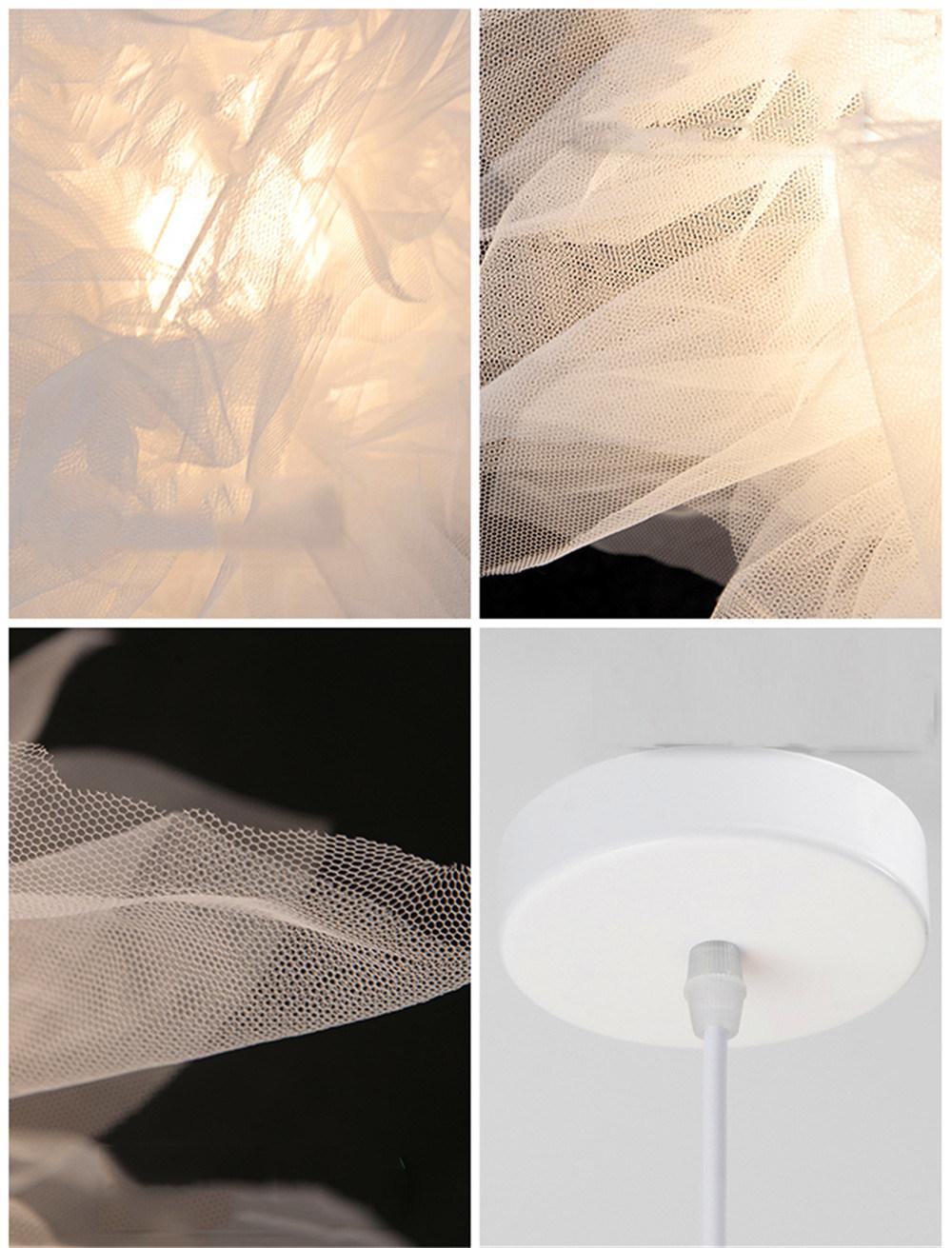 Romantic Lace Fabric Pendant Light Fixtures Pendant Lamp LED Hanging Lamp for Princess Living Room Bedroom Home Art Decor