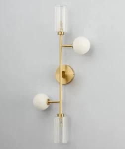 Wall Mounted Lamp Copper Design with Glass Shade