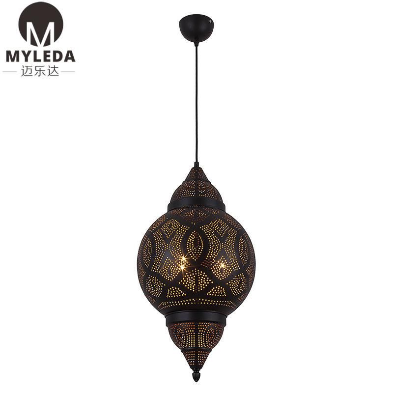 Moroccan Decorative Vintage Antique Brass Cage Pendant Light