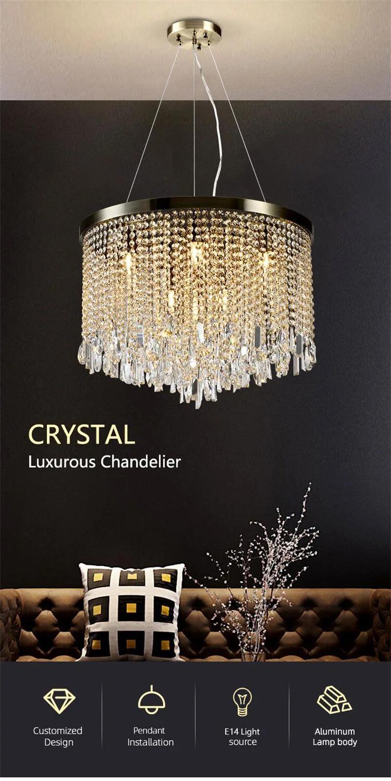 LED Indoor Hotel Wrought Iron Large Luxury Modern K9 Crystal Chandelier