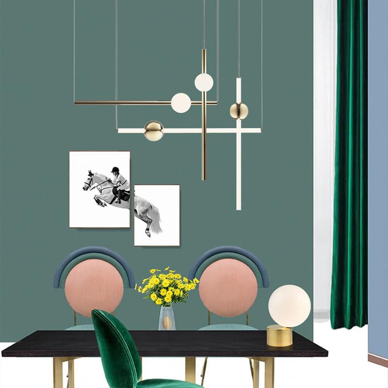 Simple Modern Chandelier Nordic Metal Restaurant Cafe Pendant Lamp Living Lights