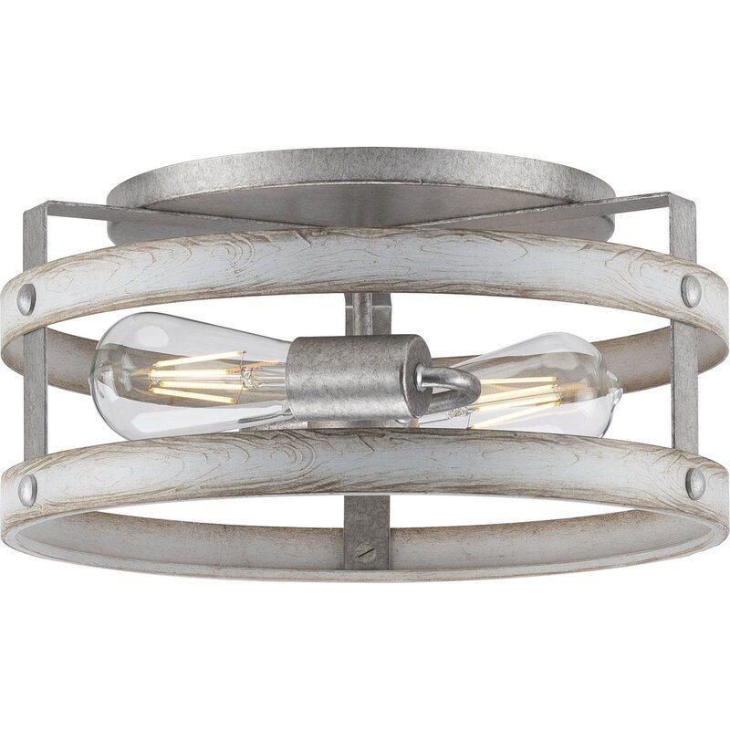 Semi Flush Mount Ceiling Has Dual Toned Frame Color Combinations of Galvanized Metal Finishes Semi Flush Mount Ceiling Light Fixtures