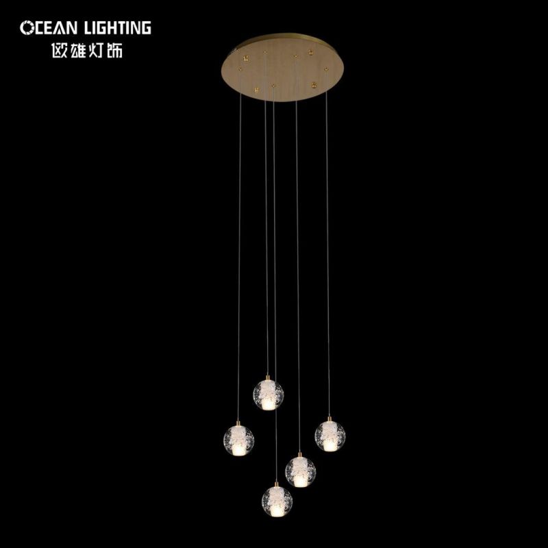 Golden Modern Lamp Metal Bubble Crystal Pendant Lighting