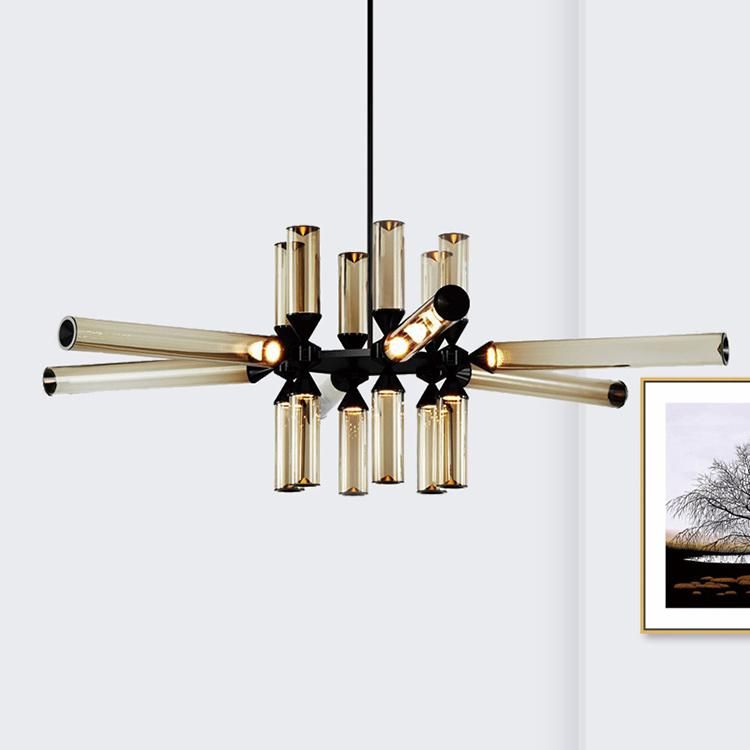 Modern Living Room Black Glass Hanging Chandelier Pendant Lamp
