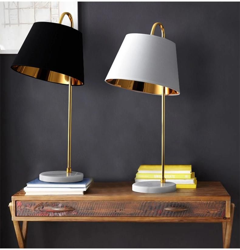 Golden Architectural Design Black Cloth Lampshade LED High Quality Best Price Low Cheap Modern Luxury Floor Lighting Studio Stand Light Table Lamp for Home Hote