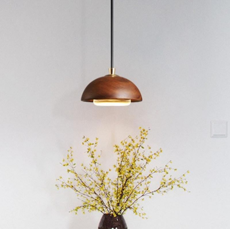 E27 Loft Art Pendant Light for Dining Room Vidar Scandinavian Acorn Shape Wooden Pendant Lamp (WH-AP-324)