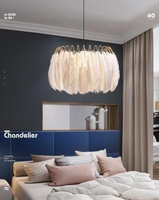 Designer Modern Art Single Feather Lighting LED Chandelier Pendant Light Lamp