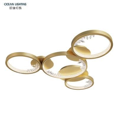 Ocean Lighting Contemporary Luxury Modern Fancy Light Indoor Circle LED Gold Ceiling Lamp